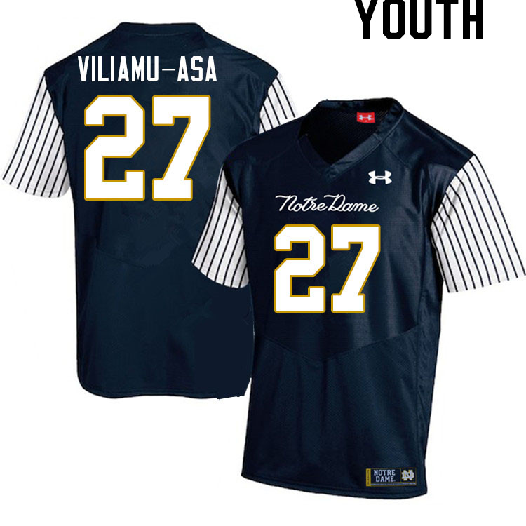 Youth #27 Kyngstonn Viliamu-Asa Notre Dame Fighting Irish College Football Jerseys Stitched-Alternat